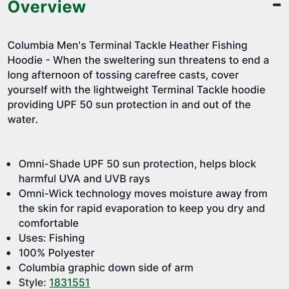 Columbia Terminal Tackle Hoodie Heather NWT - Picture 6 of 7